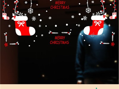 Decal dán kính trang trí Noel loại không keo XMAS-XDC-08